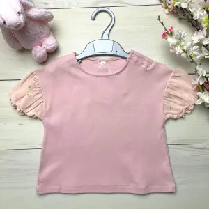 10mois (Dimowa) Star Chiffon Puff T-shirt Pink