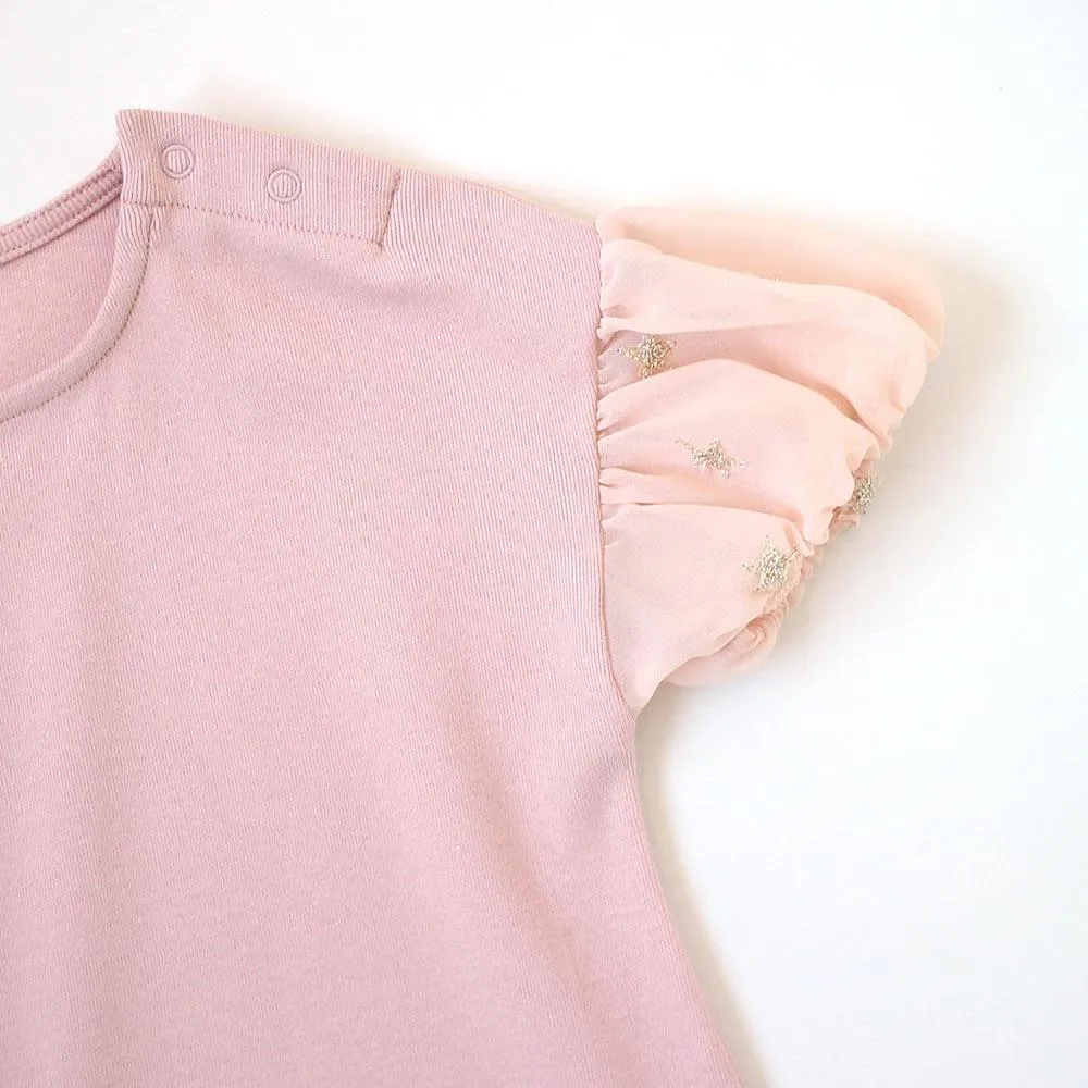 10mois (Dimowa) Star Chiffon Puff T-shirt Pink