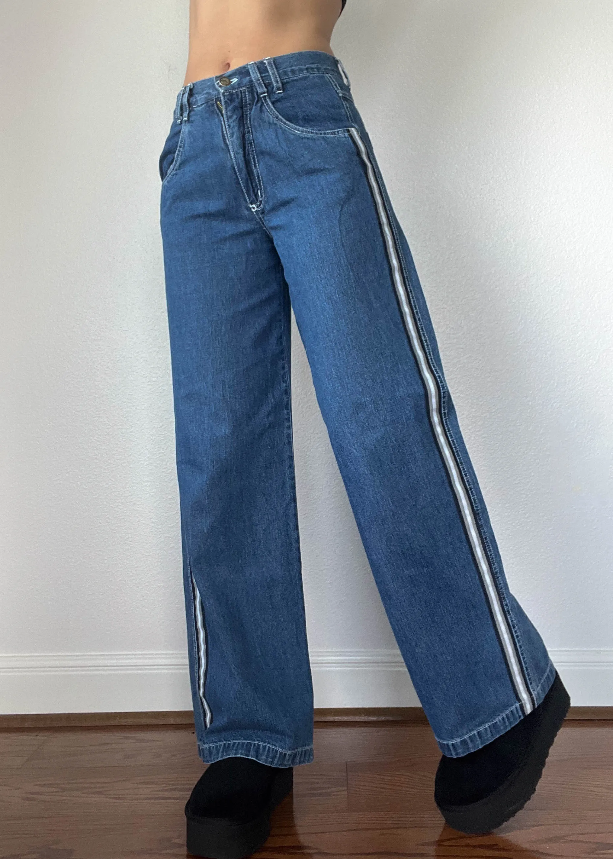 90's Sporty Stripe Jeans (26-27")