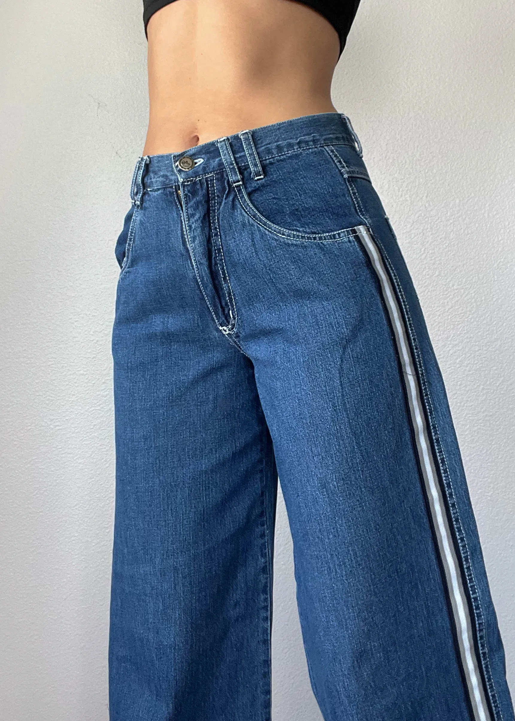 90's Sporty Stripe Jeans (26-27")