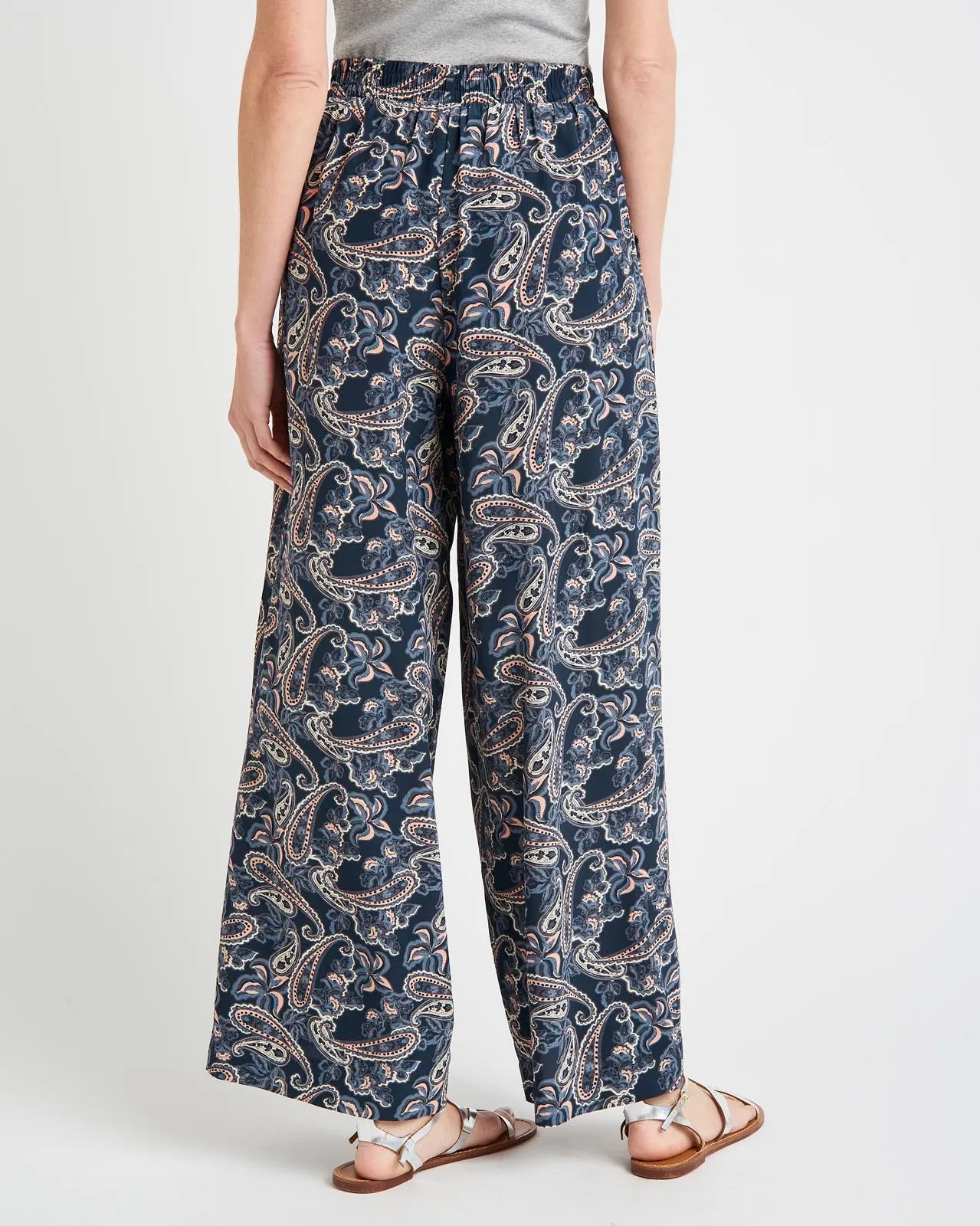 Alessandra Paisley Silk Wide Leg Pant