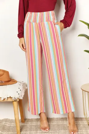 *APP EXCLUSIVE* Striped Smocked Waist Pants with Pockets