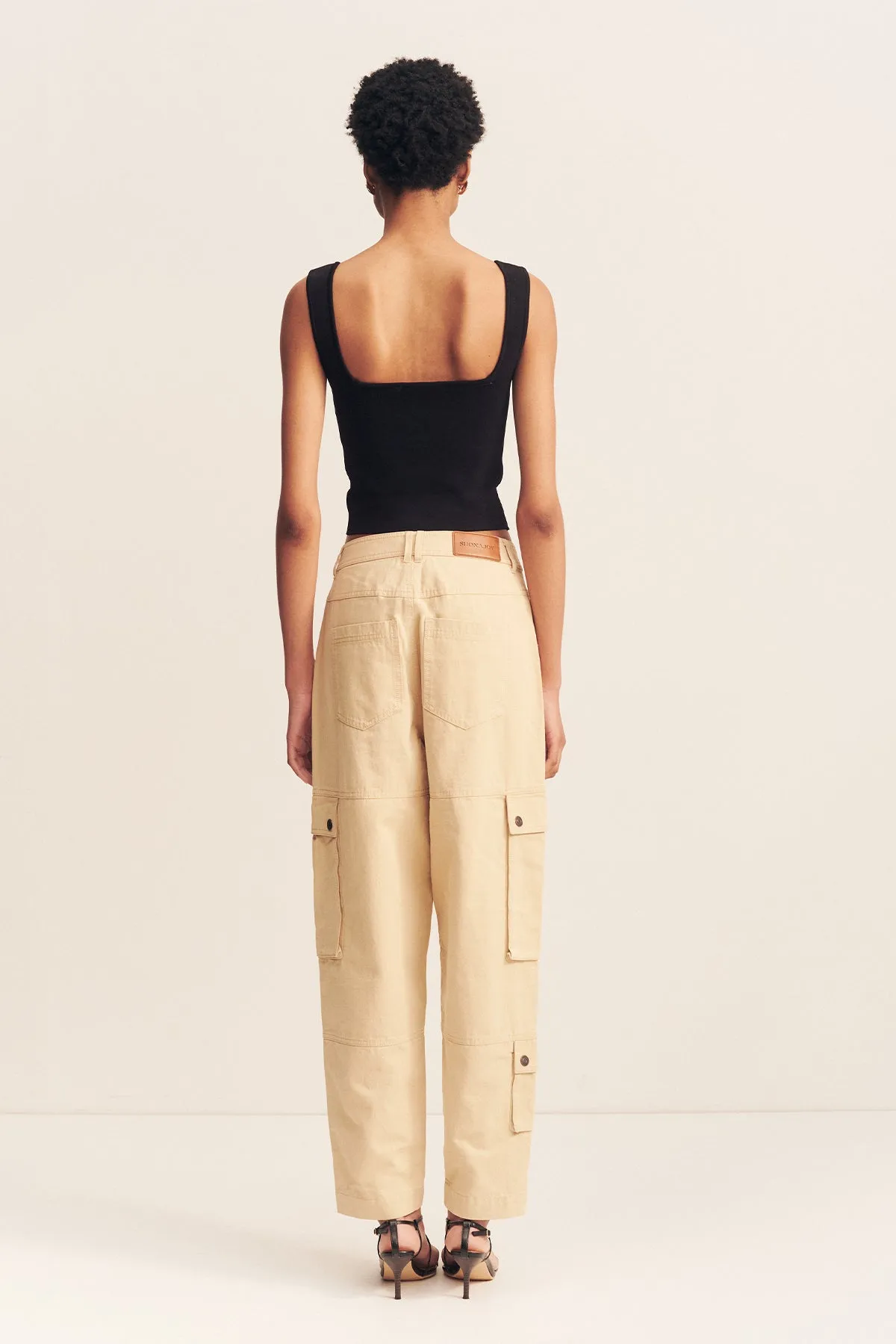 ARIANA CARGO TAPERED PANT - SAND