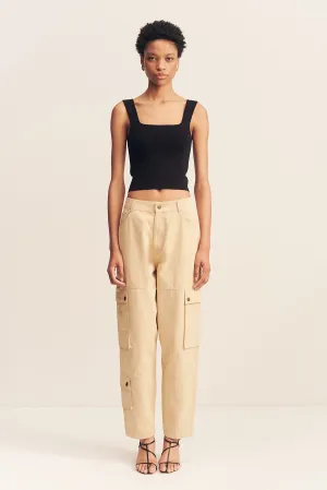 ARIANA CARGO TAPERED PANT - SAND