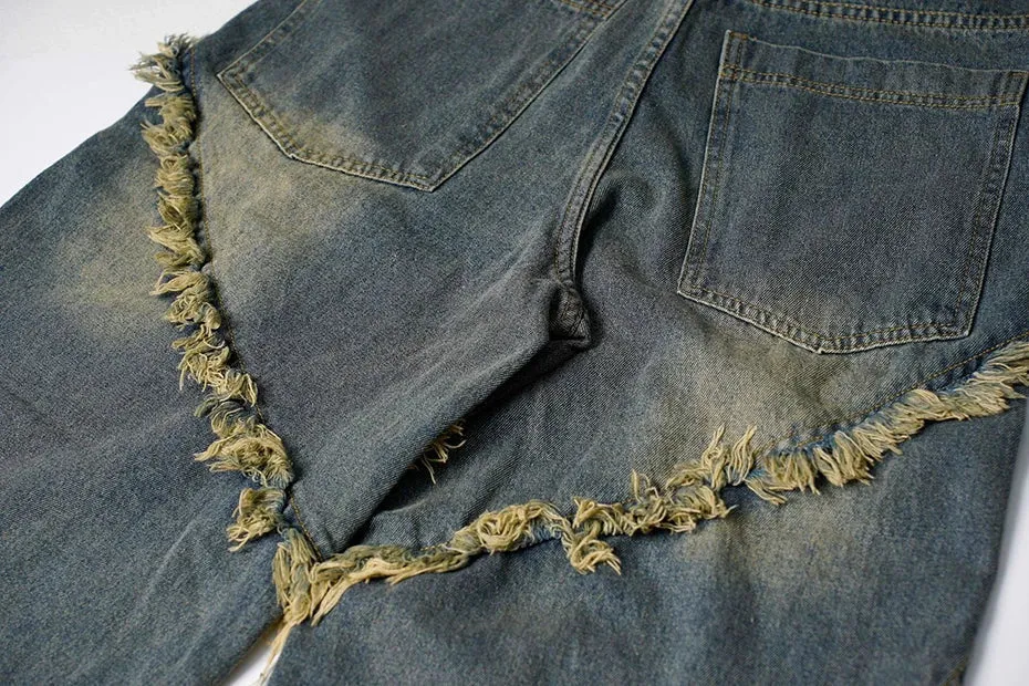 Artisan Hem Cross-Stitched Denim Flares Jeans