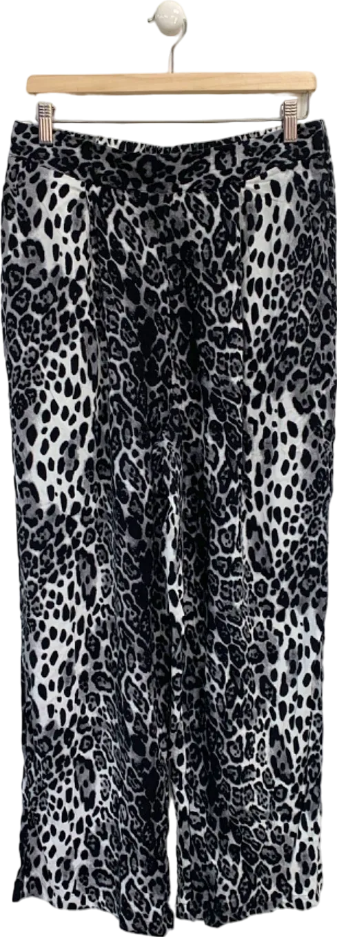 ASOS Black and White Leopard Print Trousers UK 12