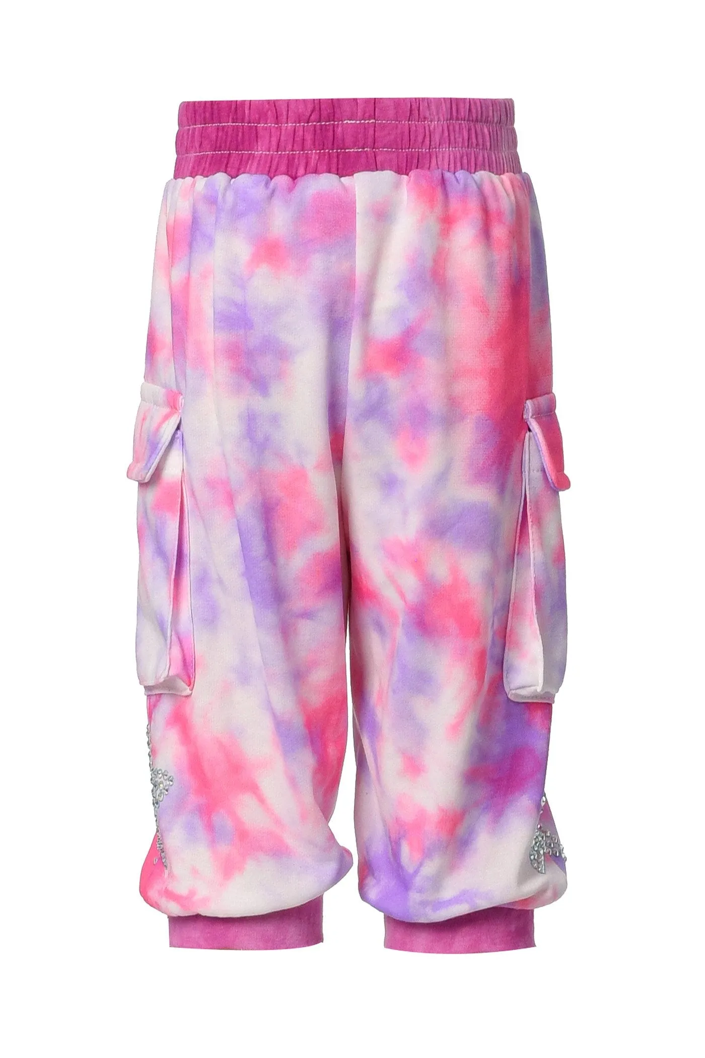 Baby Girl's Cotton Candy Tie Dye Rhinestone Joggers