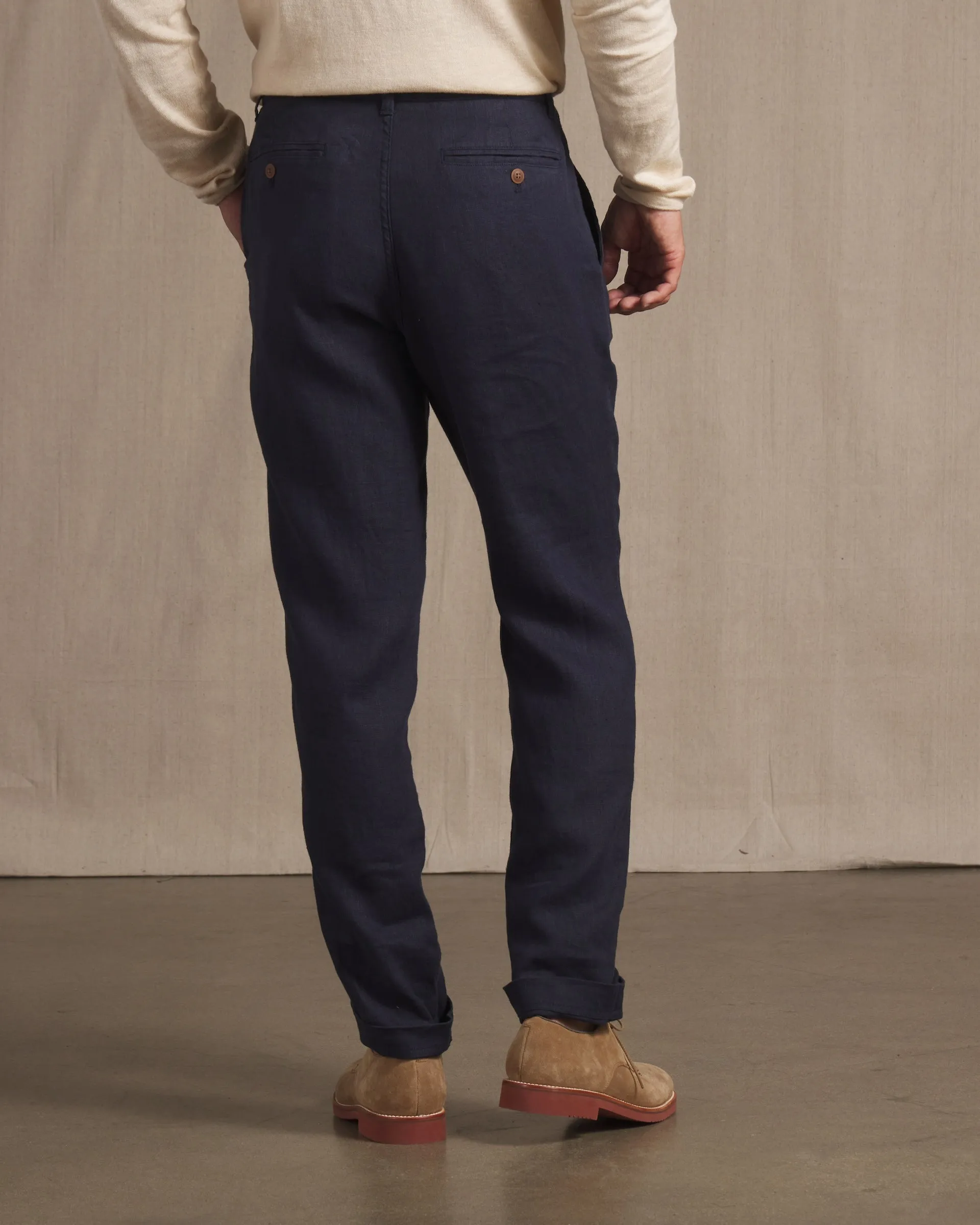 Bal Harbour Aventura Washed Linen Pants - Navy