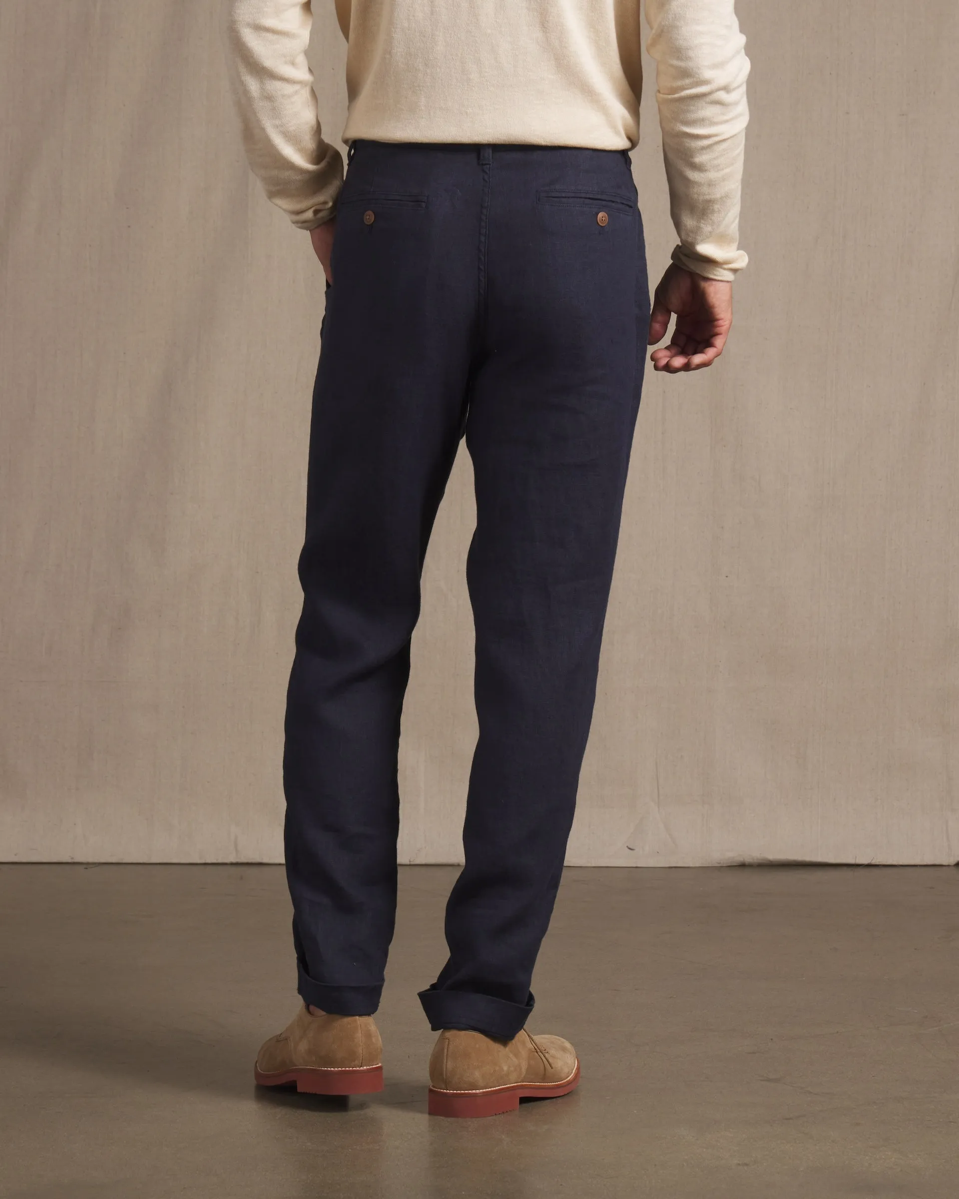 Bal Harbour Aventura Washed Linen Pants - Navy