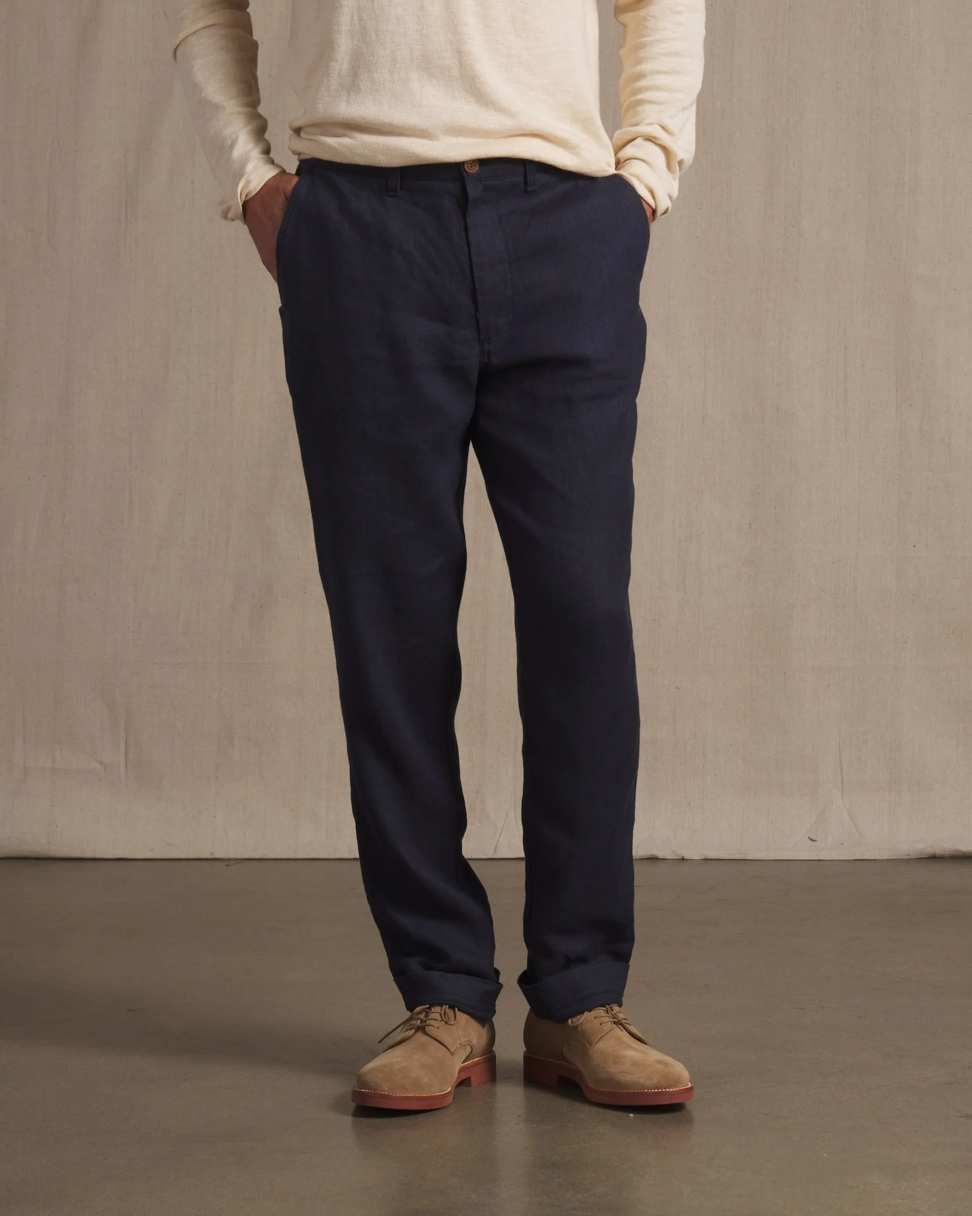 Bal Harbour Aventura Washed Linen Pants - Navy