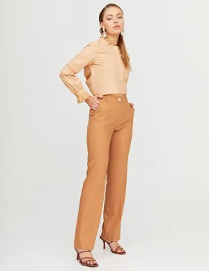 Basic Straight Leg Trousers Dark Beige SZ 19502