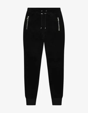 Black Velvet Biker Sweat Pants -