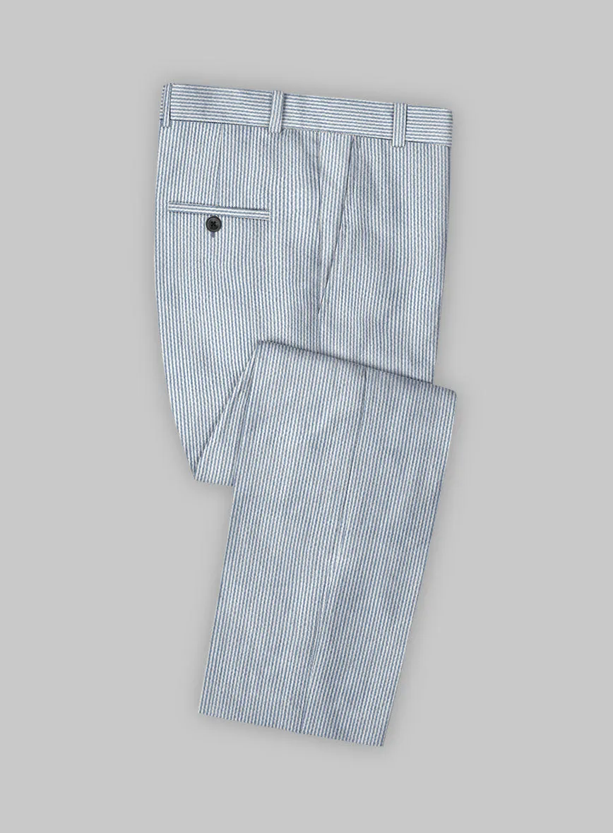 Blue Seersucker Pants