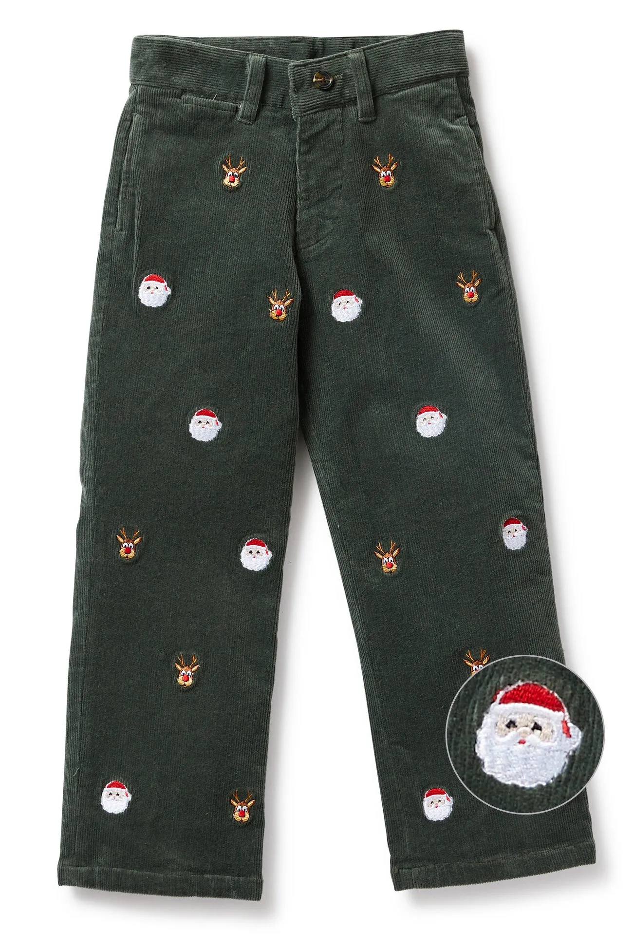 Boys Beachcomber Corduroy Pant Olive with Christmas Night