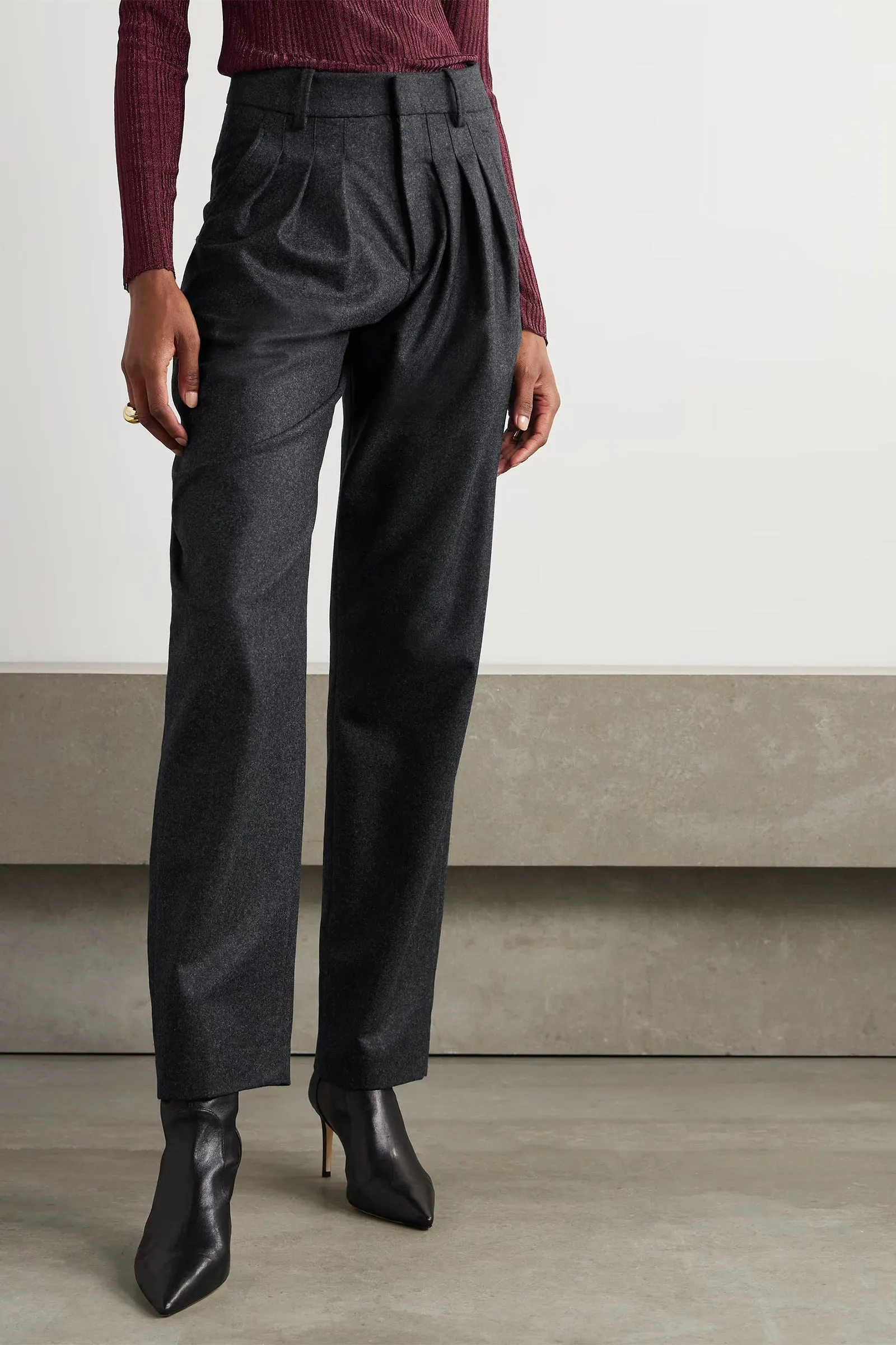 Casile Pleated Wool-flannel Tapered Pants