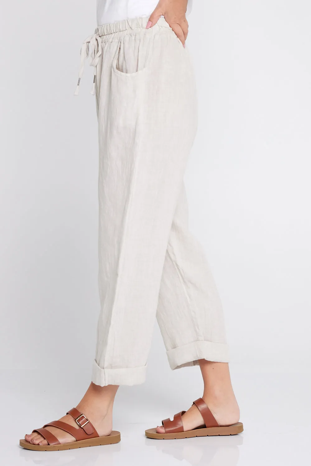 Cathrine Linen Pants - Beige