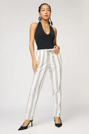 Classic White and Black Stripe Pants