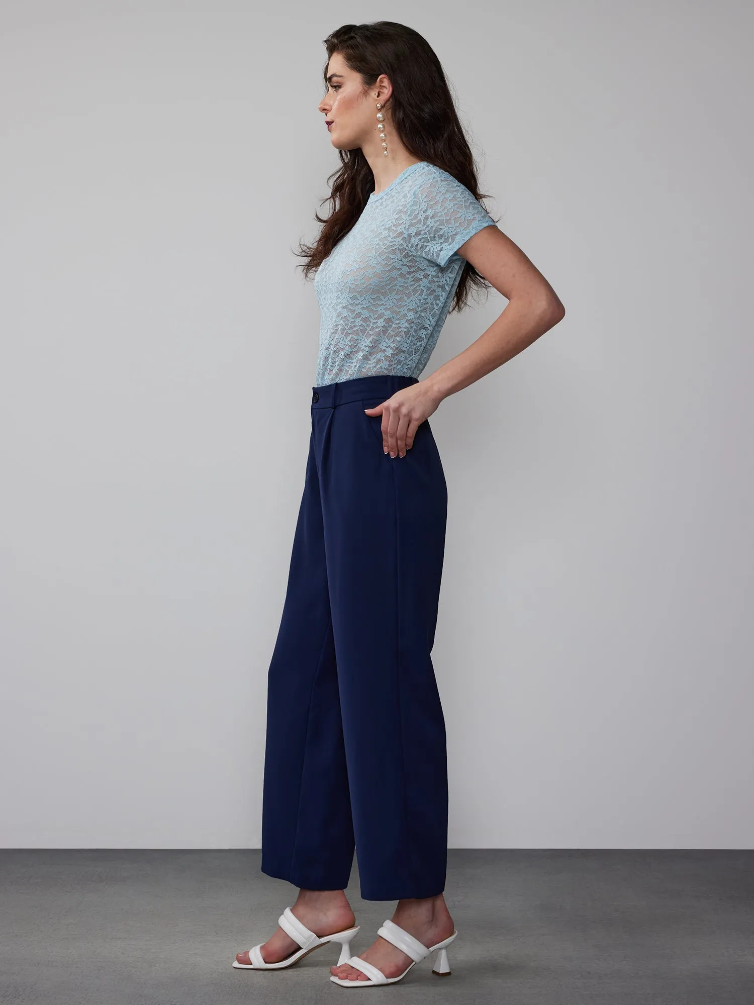 Elastic Back Wide Leg Culotte