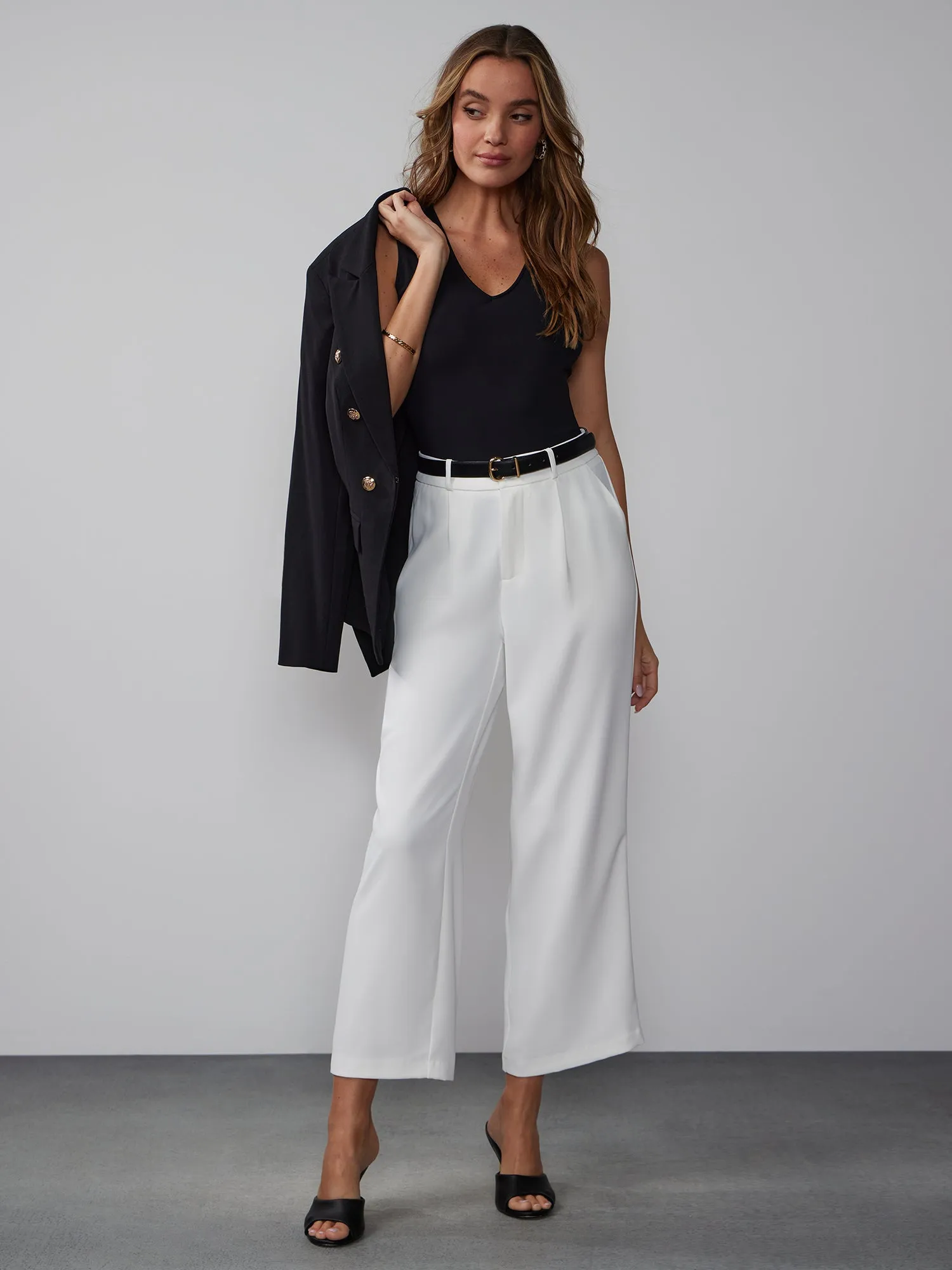 Elastic Back Wide Leg Culotte