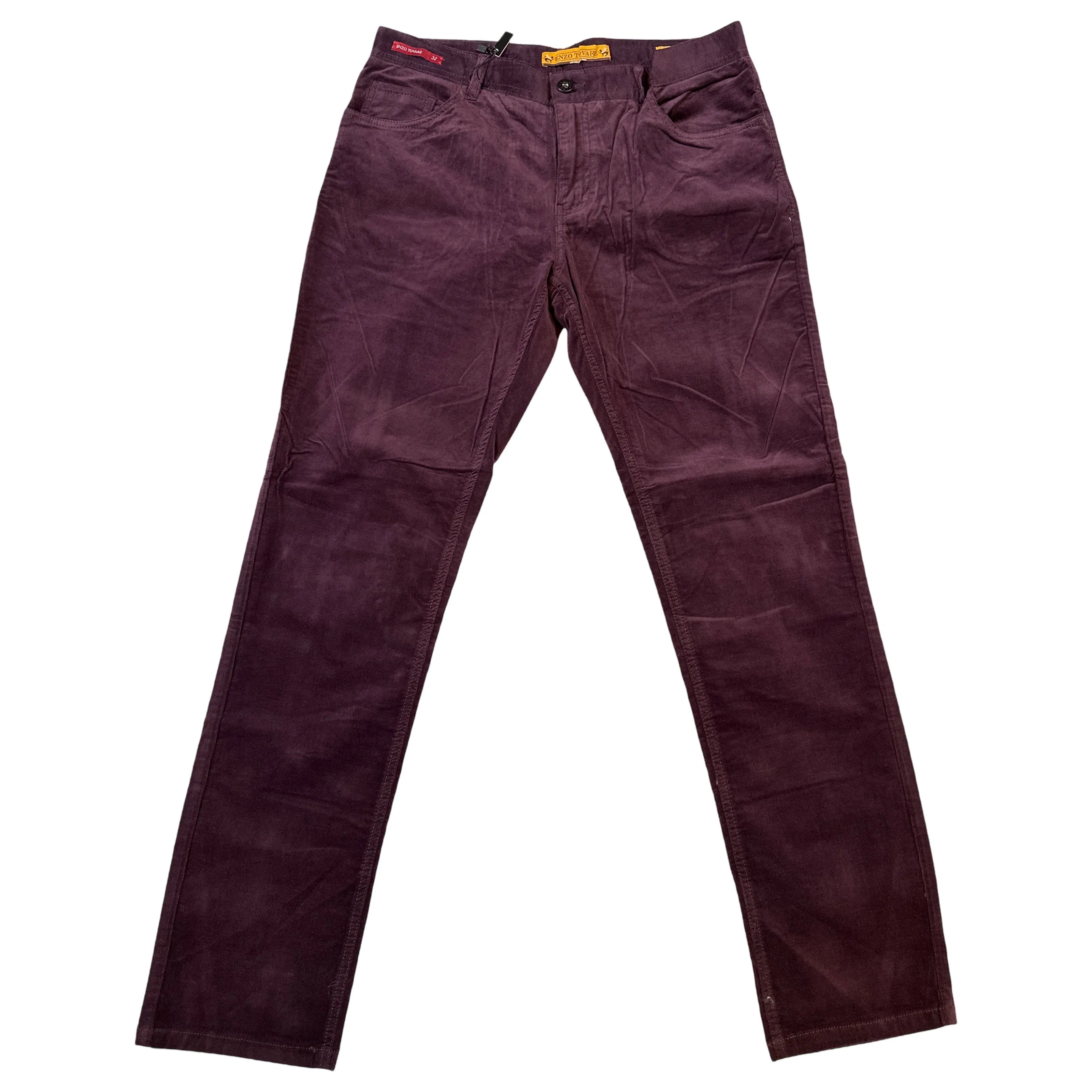 Enzo Alpha-386 Magenta Wine Velour High End Pants