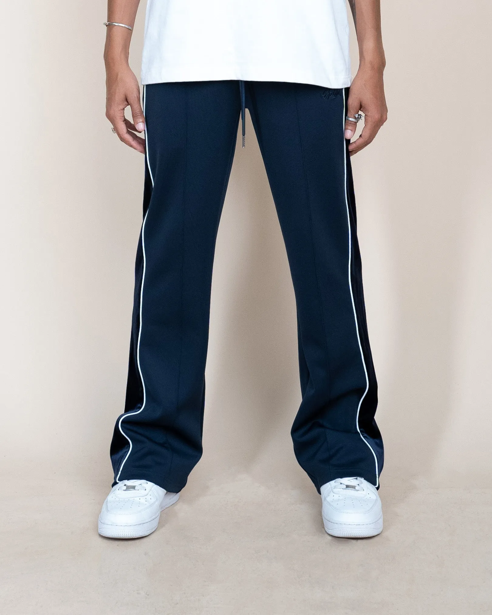 EPTM VELOUR PIPING TRACK PANTS - NAVY