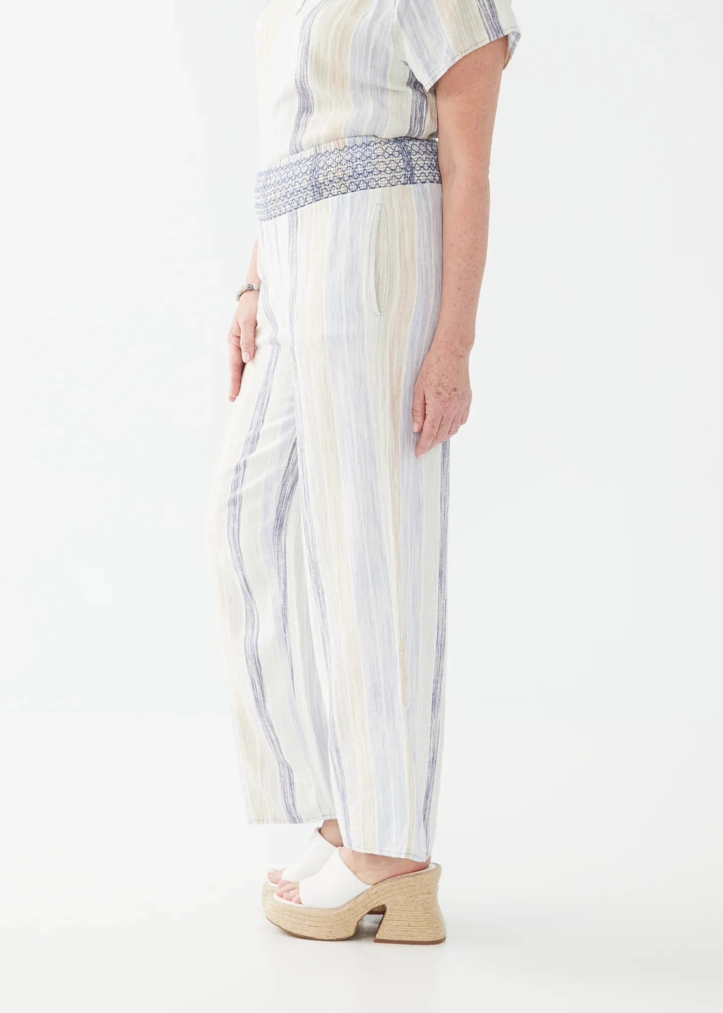 FDJ - SPACE DYE STRIPE PULL ON PANT