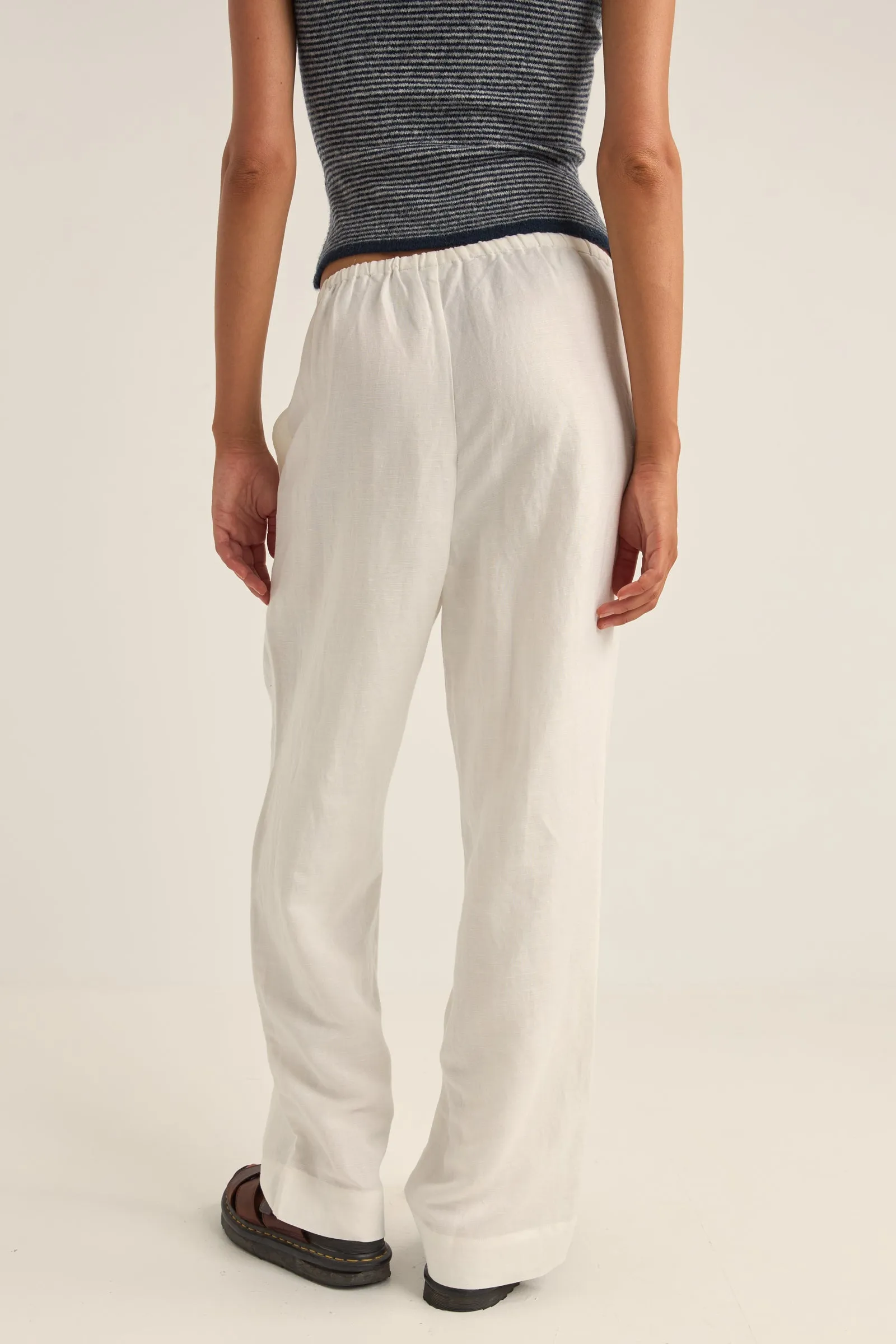 Frankie Elastic Pant White