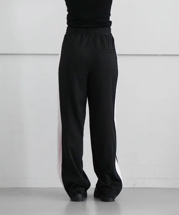 GANNI Sporty Jersey Straight Leg Pants "BLACK"