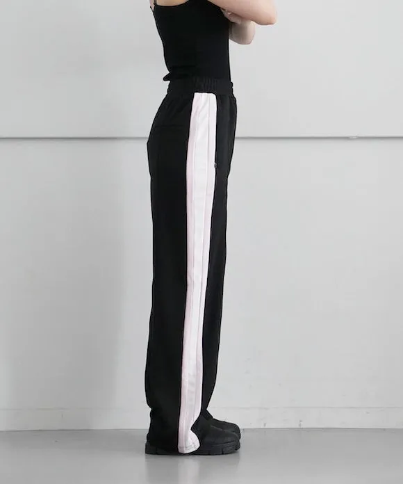 GANNI Sporty Jersey Straight Leg Pants "BLACK"