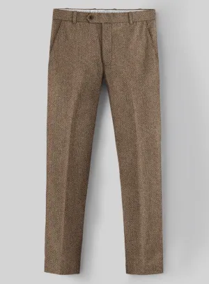 Irish Brown Herringbone Tweed Pants