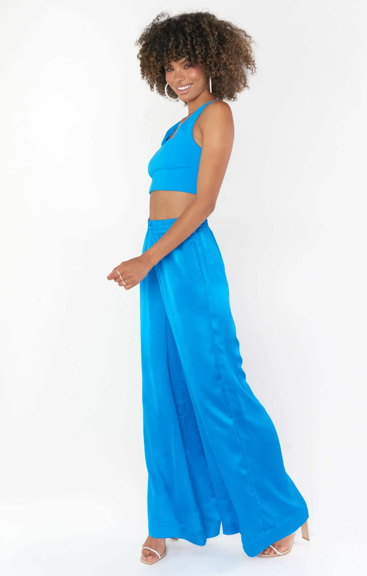 Irwin Pants ~ Blue Luxe Satin