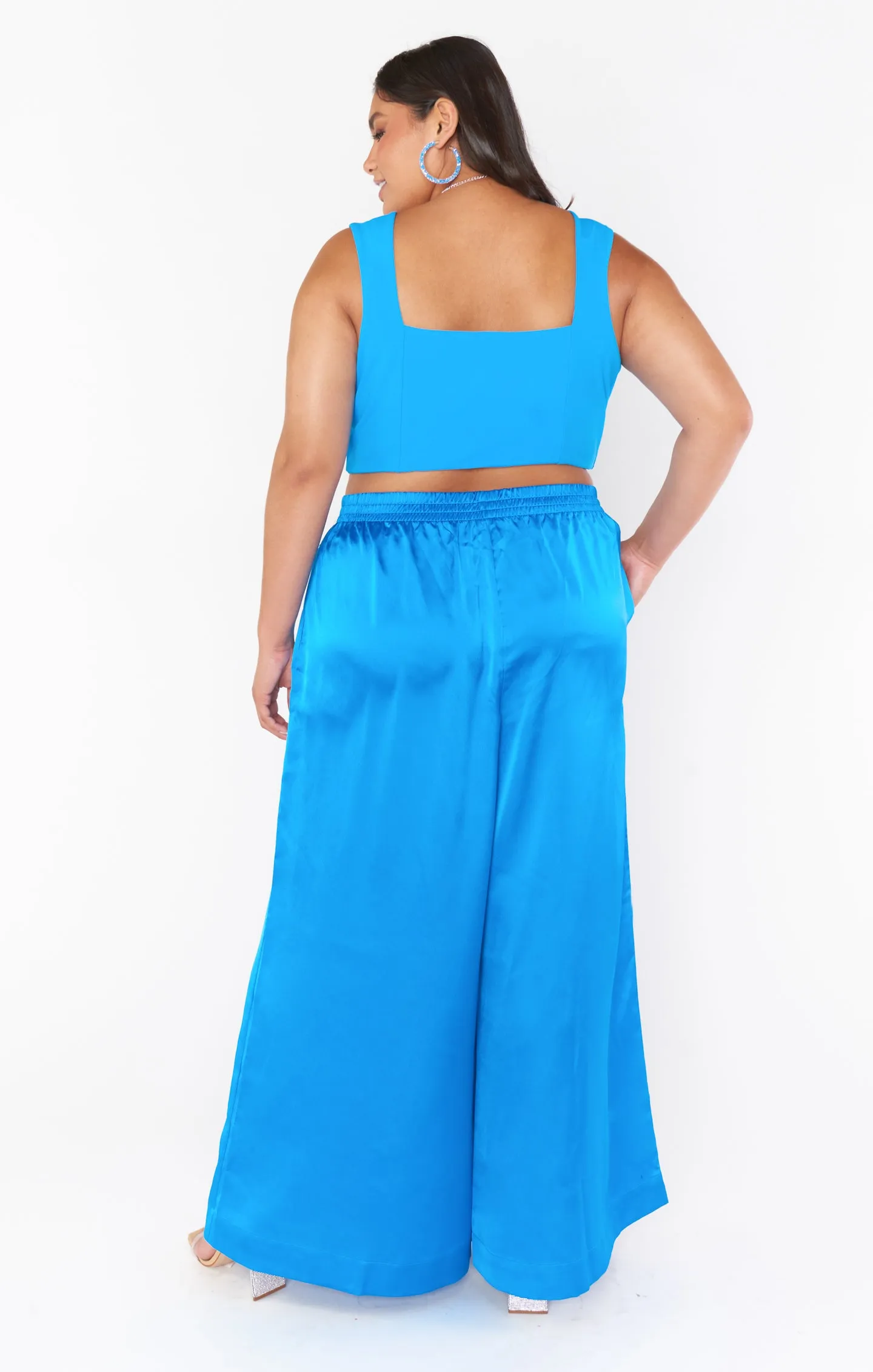 Irwin Pants ~ Blue Luxe Satin