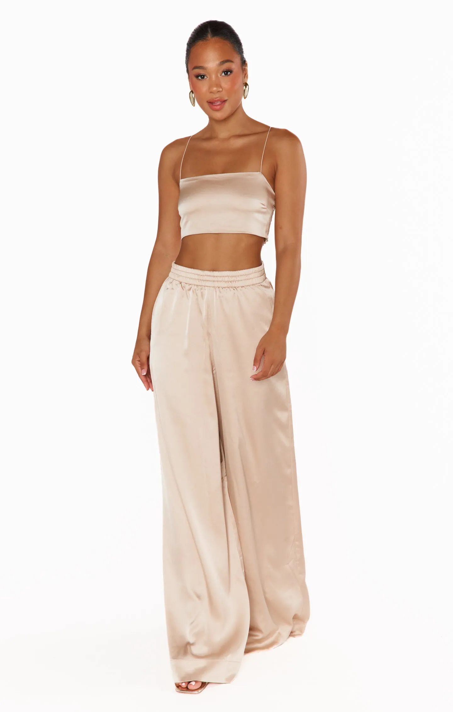 Irwin Pants ~ Champagne Luxe Satin