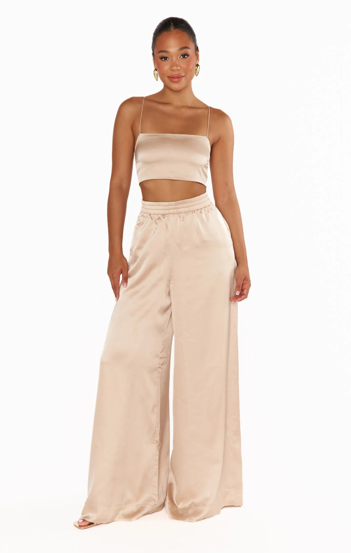 Irwin Pants ~ Champagne Luxe Satin