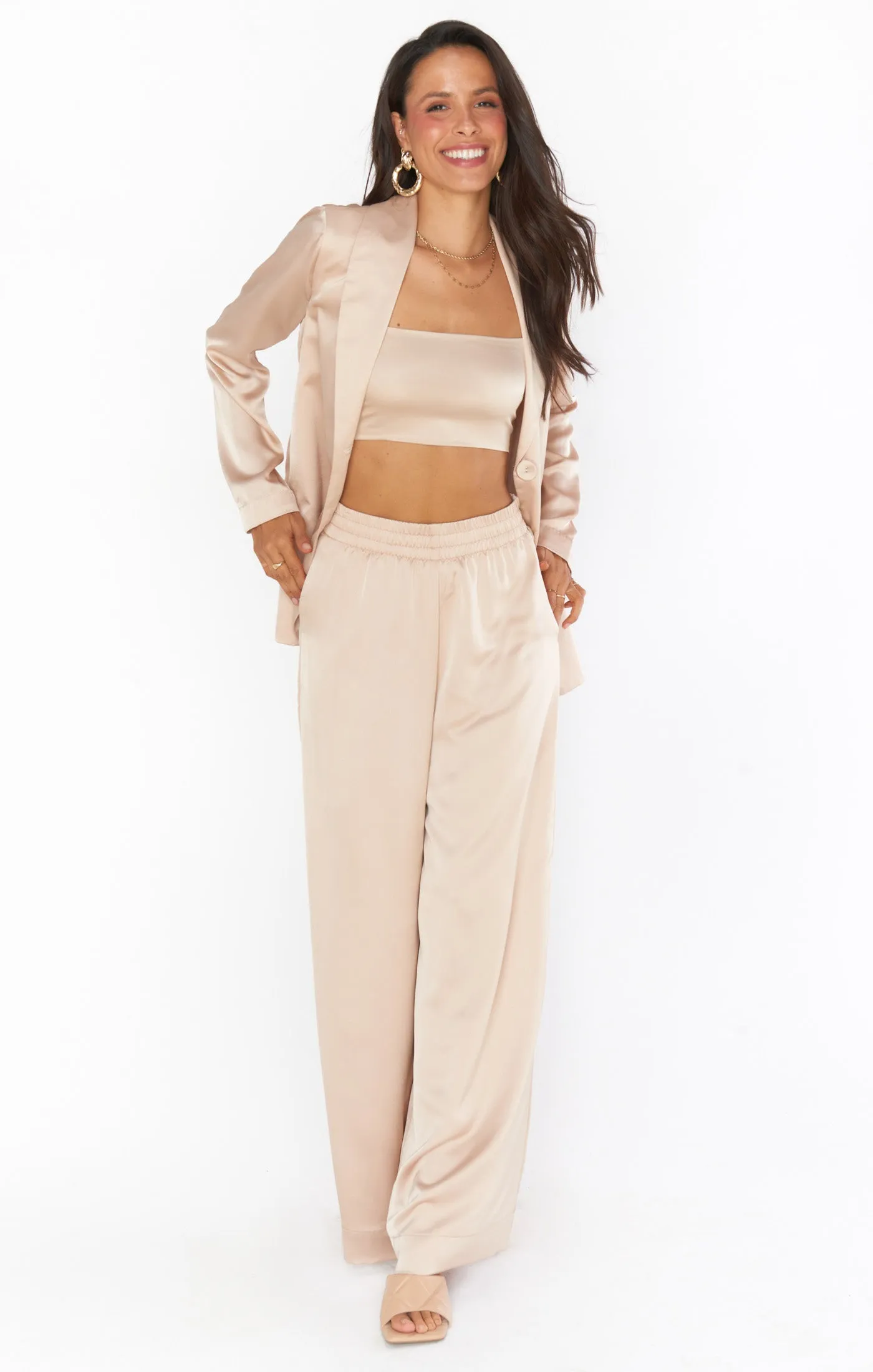 Irwin Pants ~ Champagne Luxe Satin