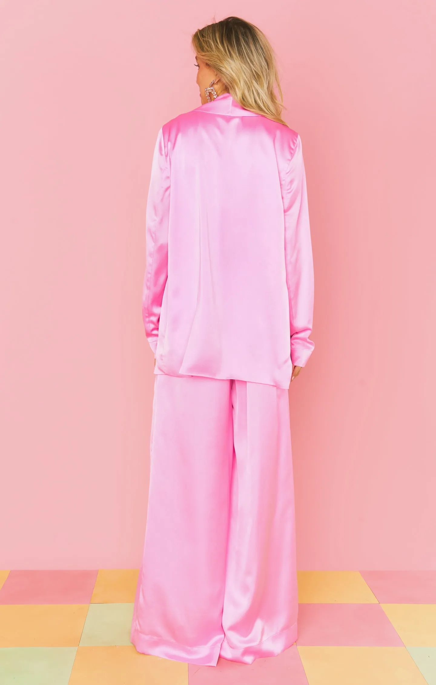 Irwin Pants ~ Pink Luxe Satin