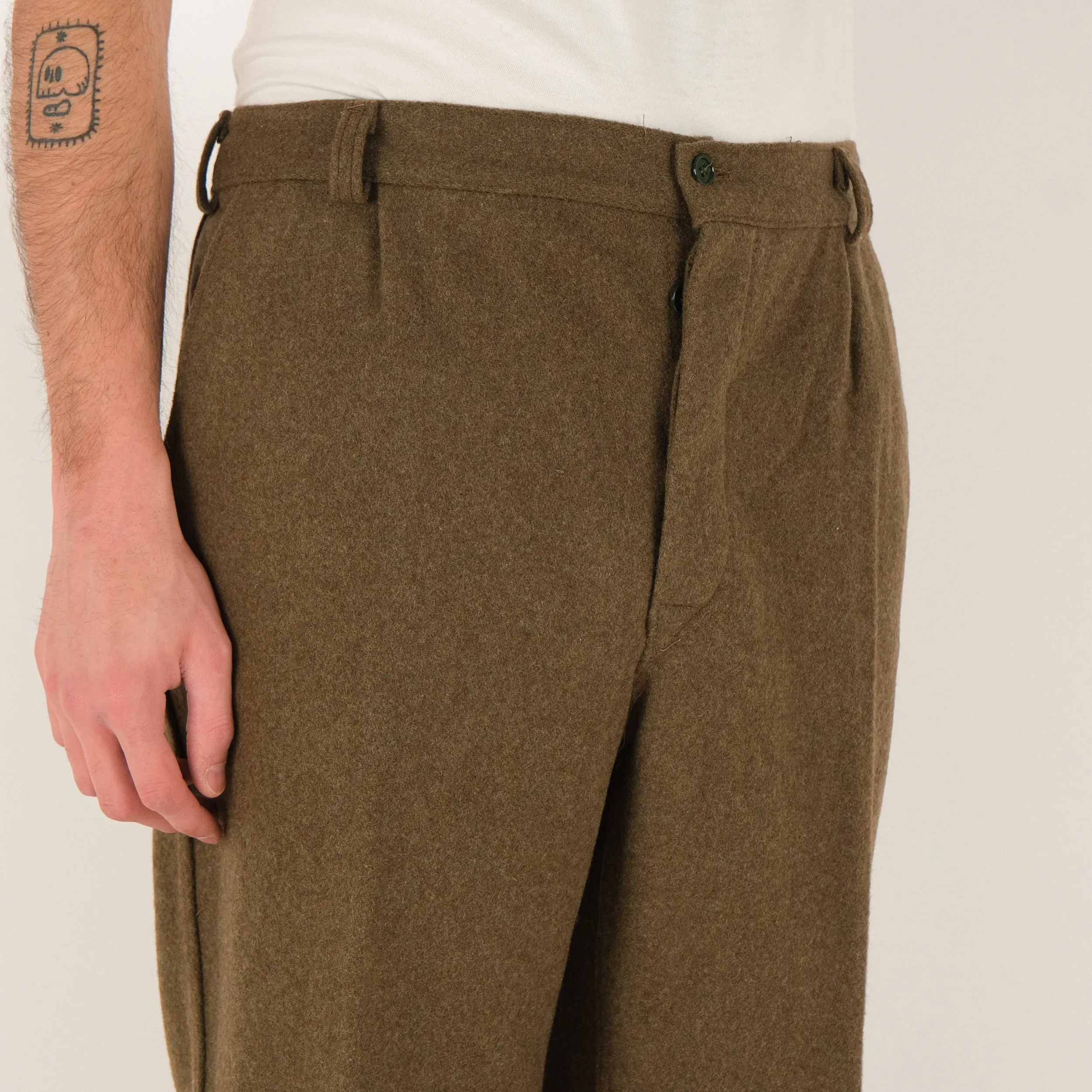 ITALIAN ONE PLEATED WOOL PANTS