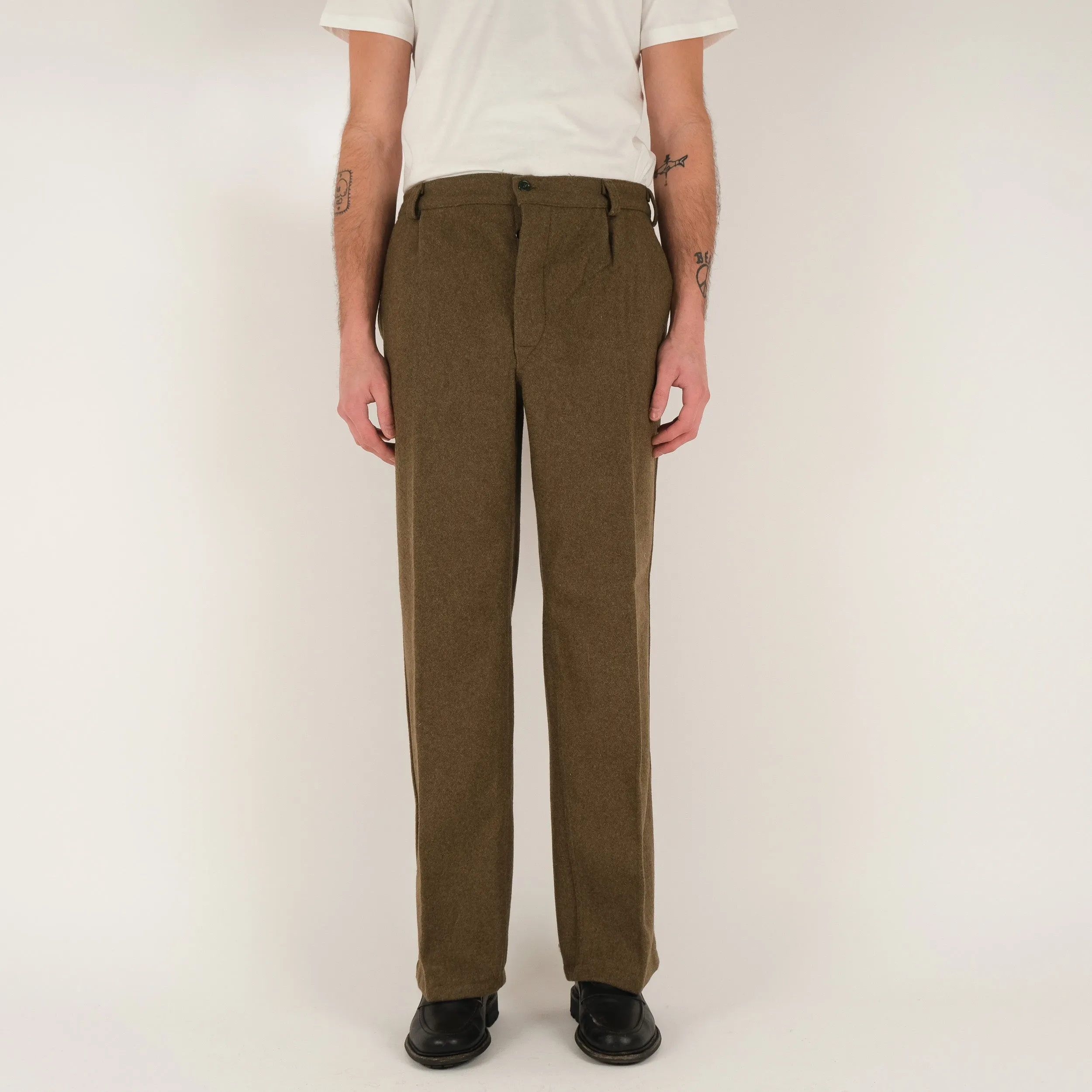 ITALIAN ONE PLEATED WOOL PANTS