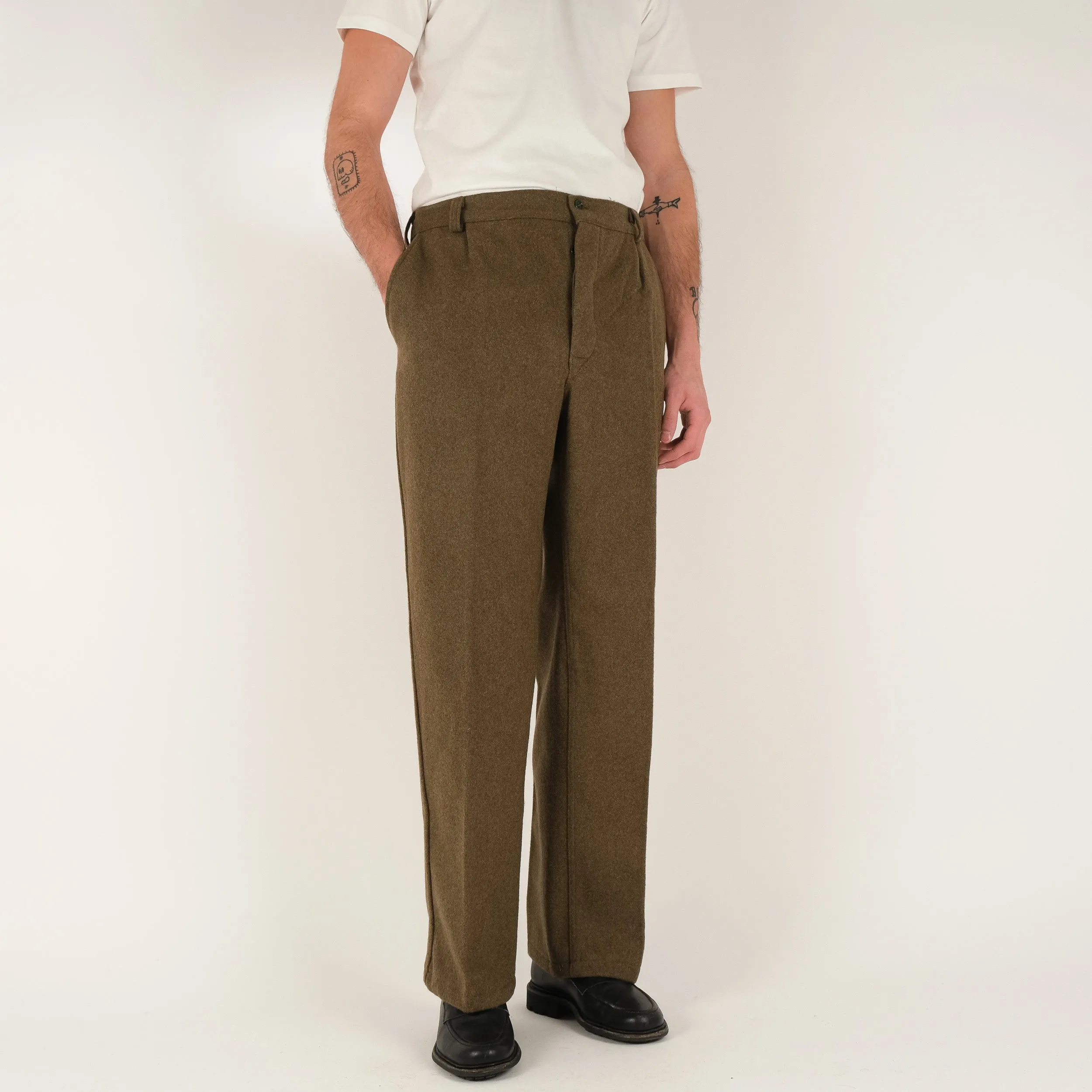 ITALIAN ONE PLEATED WOOL PANTS