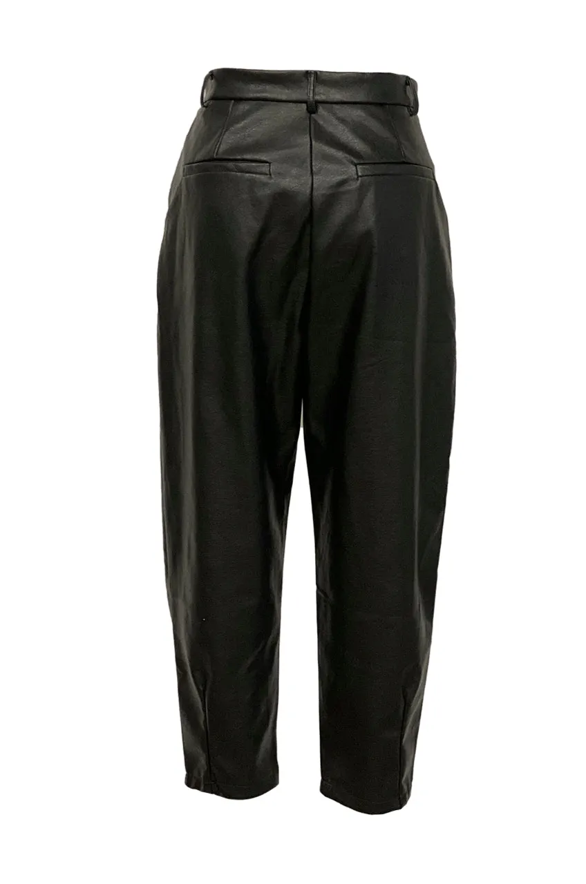 LEATHER BAGGY PANTS