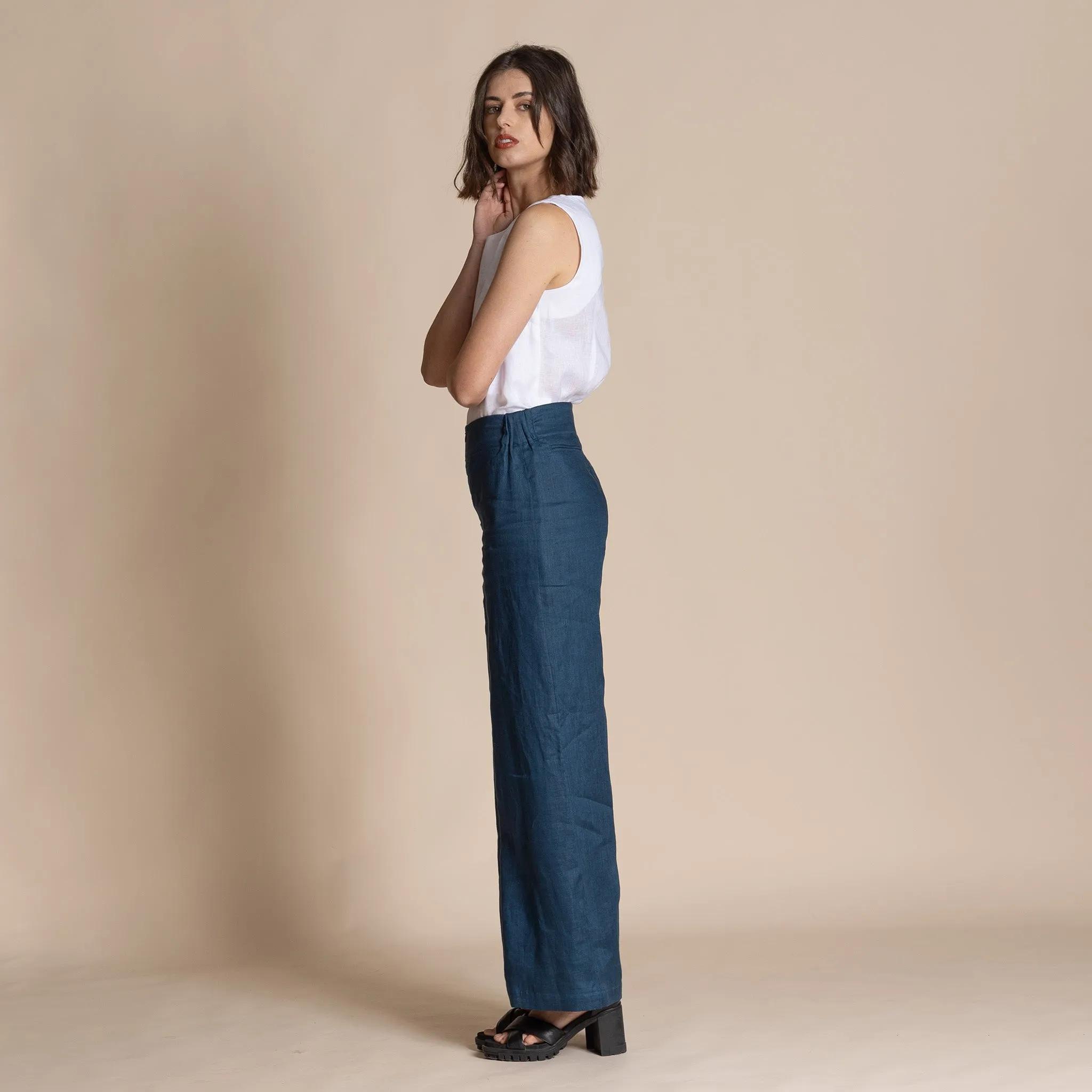 linen zurich pants