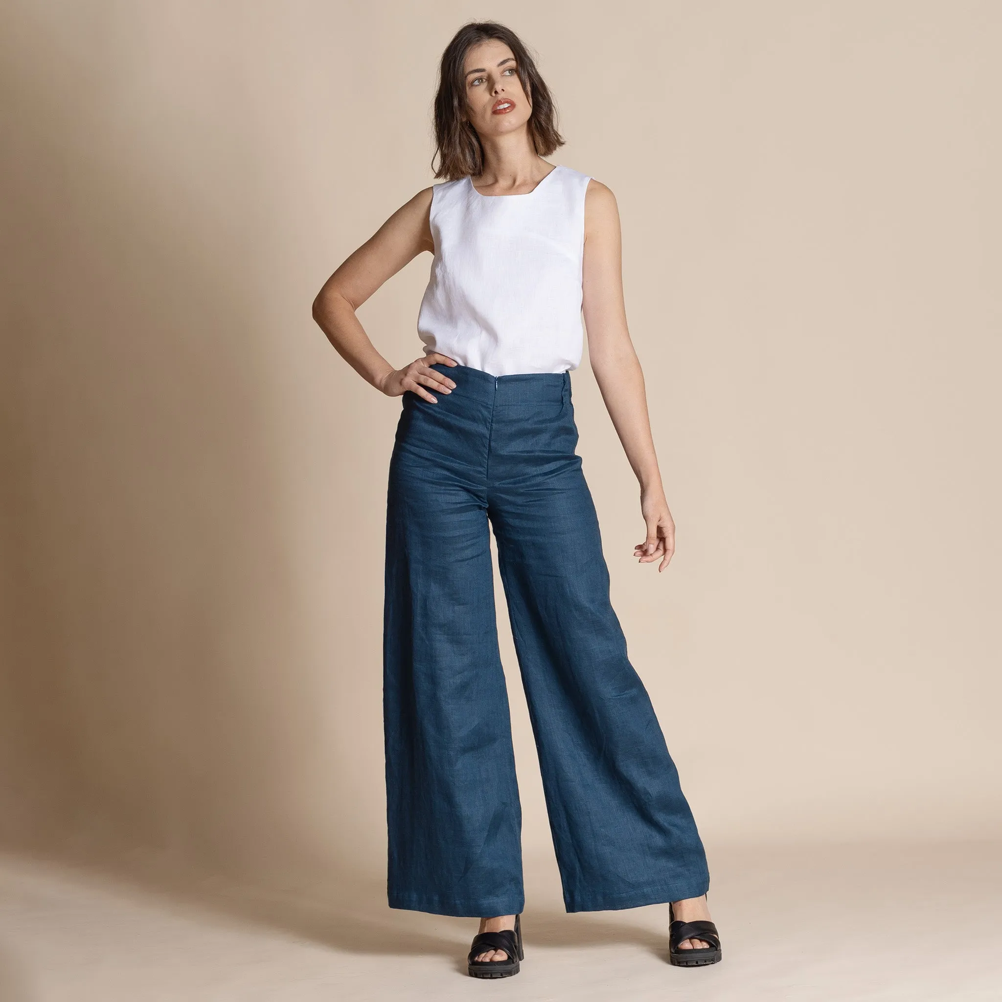 linen zurich pants