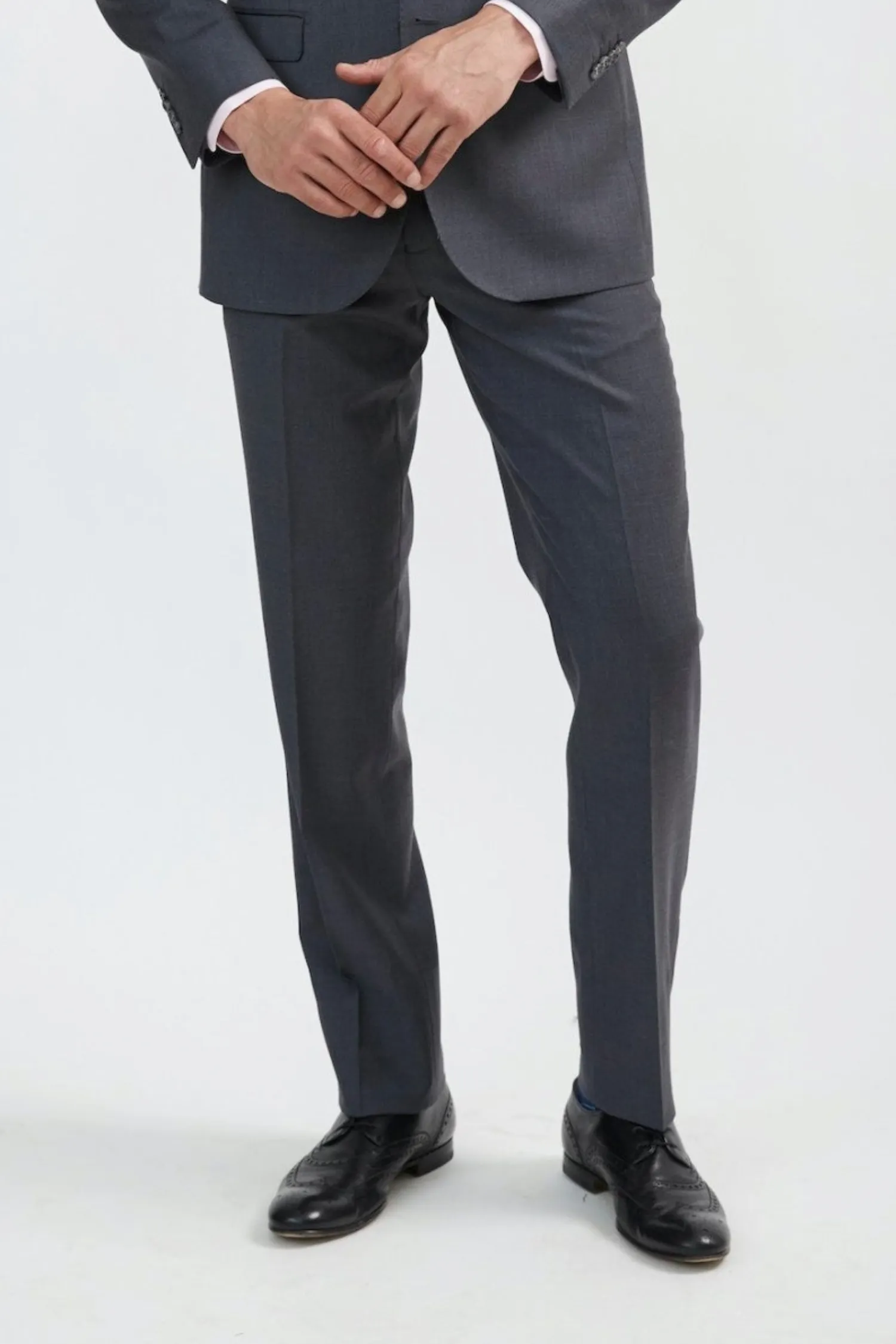 Luxurious Wool Medium Grey Suit Pants