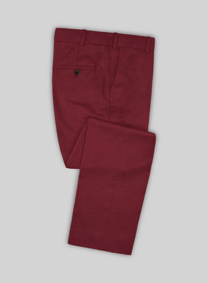 Marco Stretch Maroon Wool Pants