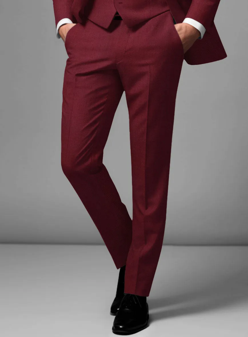 Marco Stretch Maroon Wool Pants