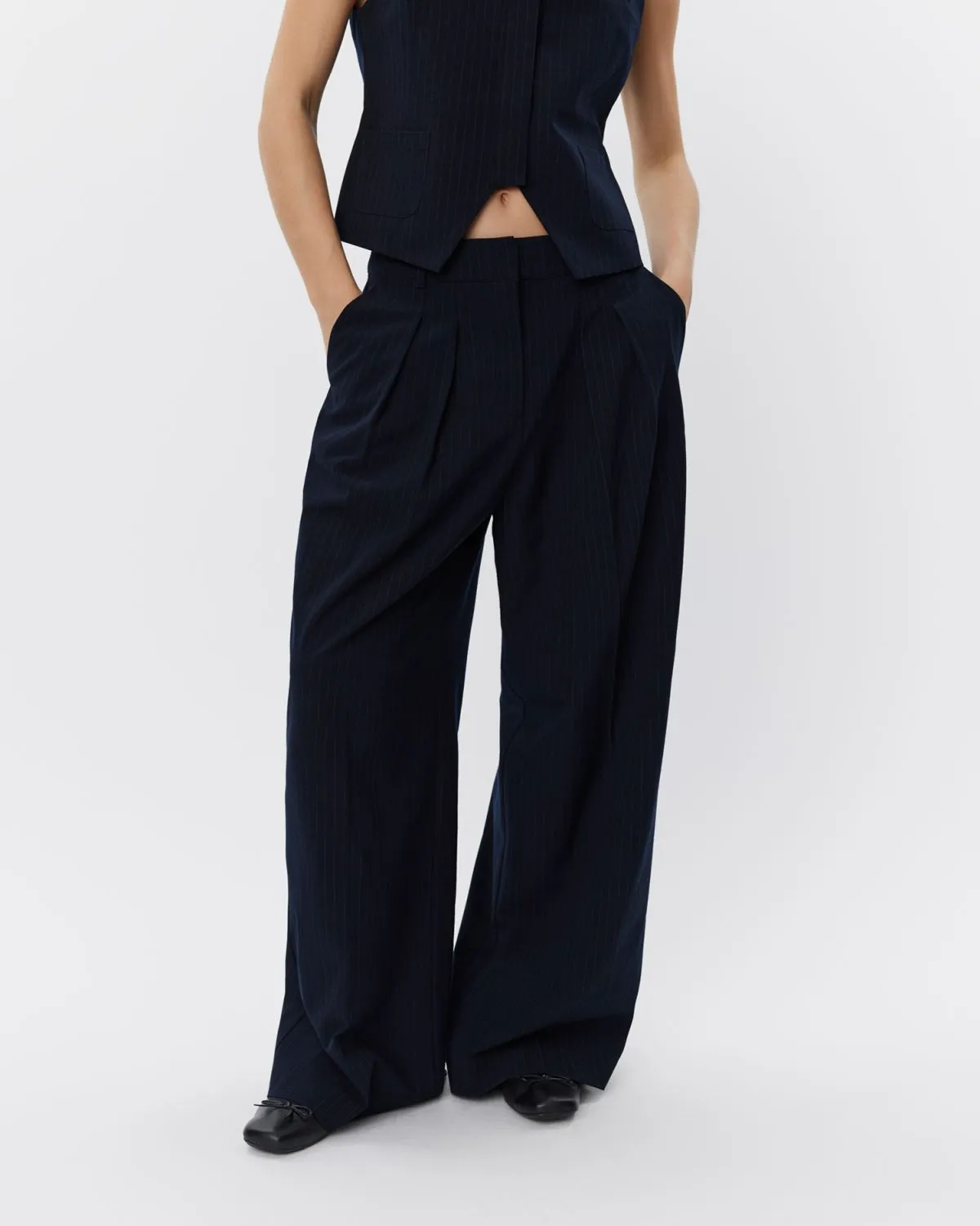 NATHALIASW TROUSERS - Navy