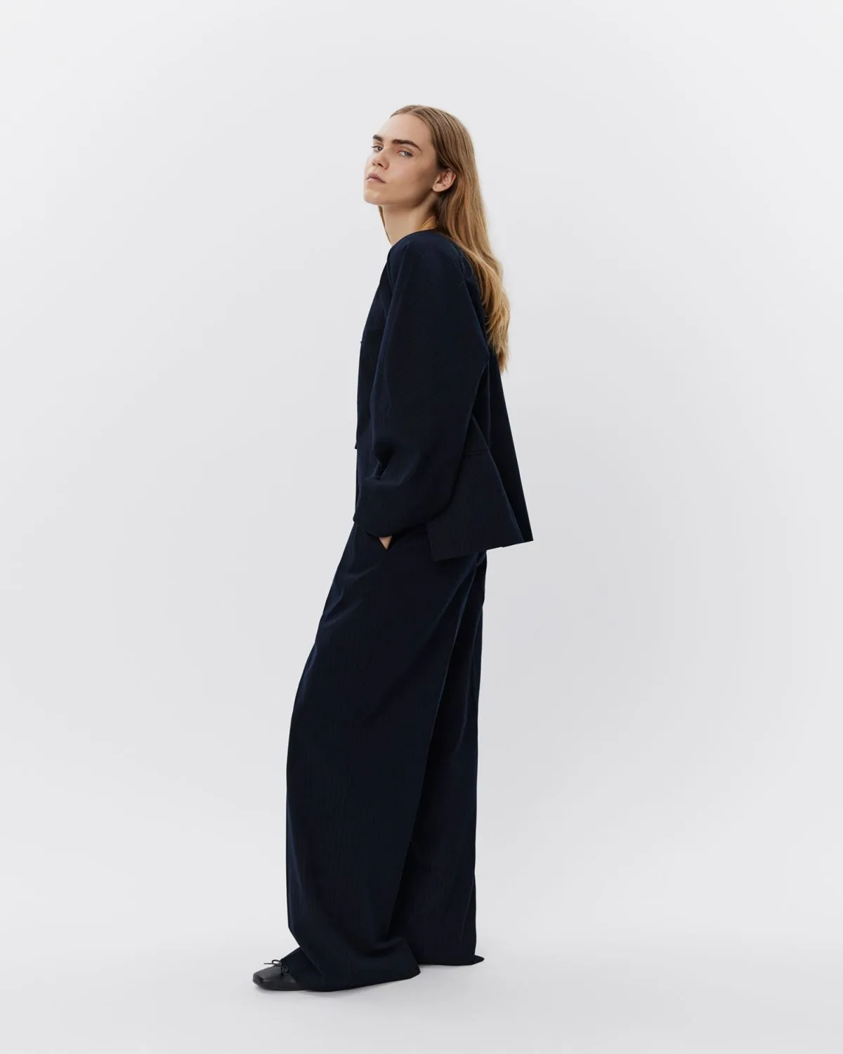 NATHALIASW TROUSERS - Navy