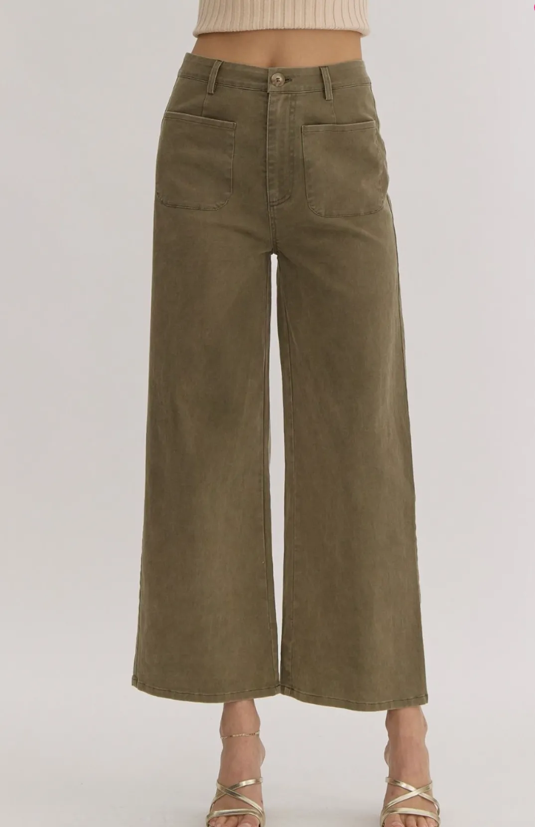 Olive High Waisted Pant