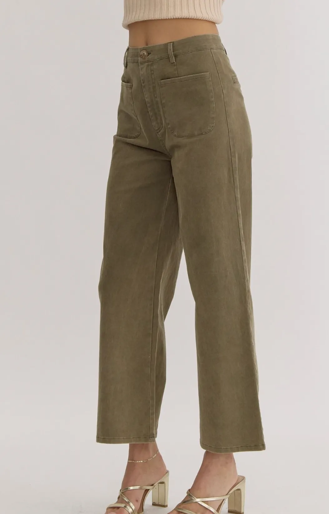 Olive High Waisted Pant