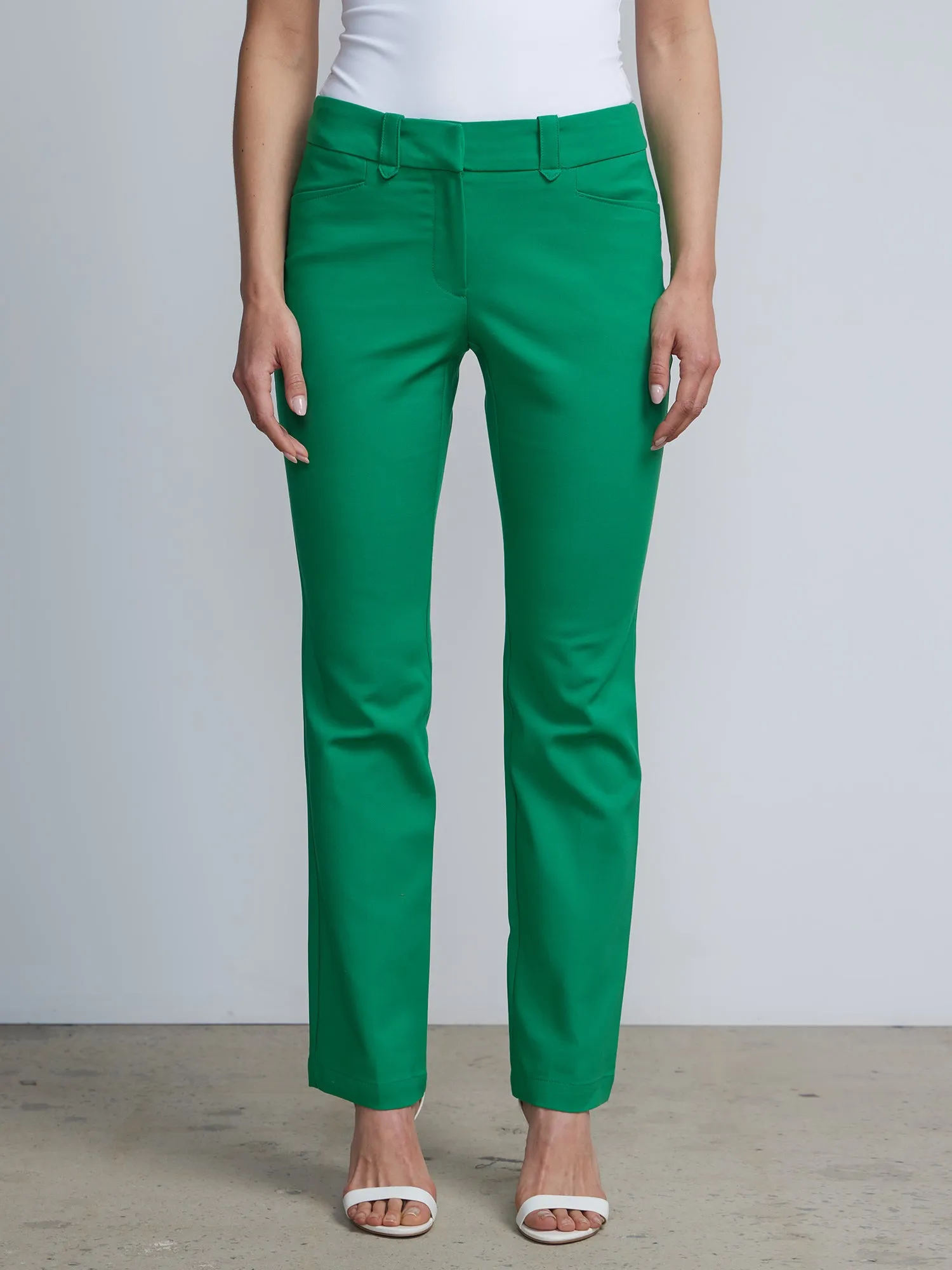 Petite Signature-Fit Mid-Rise Straight-Leg Pant - All Season Stretch